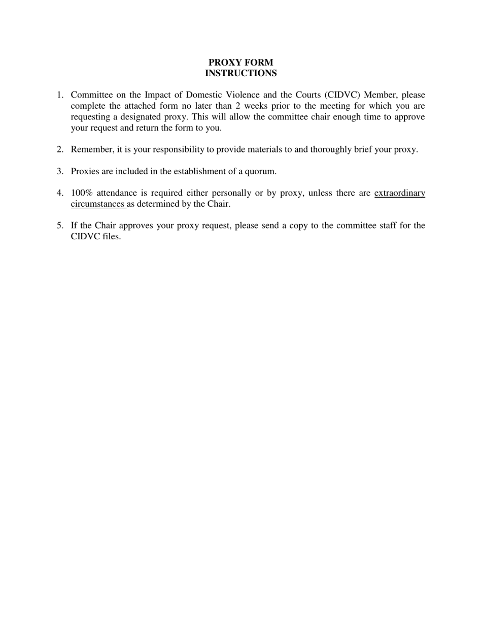 Cidvc Proxy Form - Arizona, Page 1