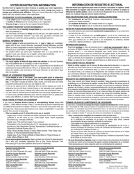Arizona Voter Registration Form - Arizona (English/Spanish), Page 2