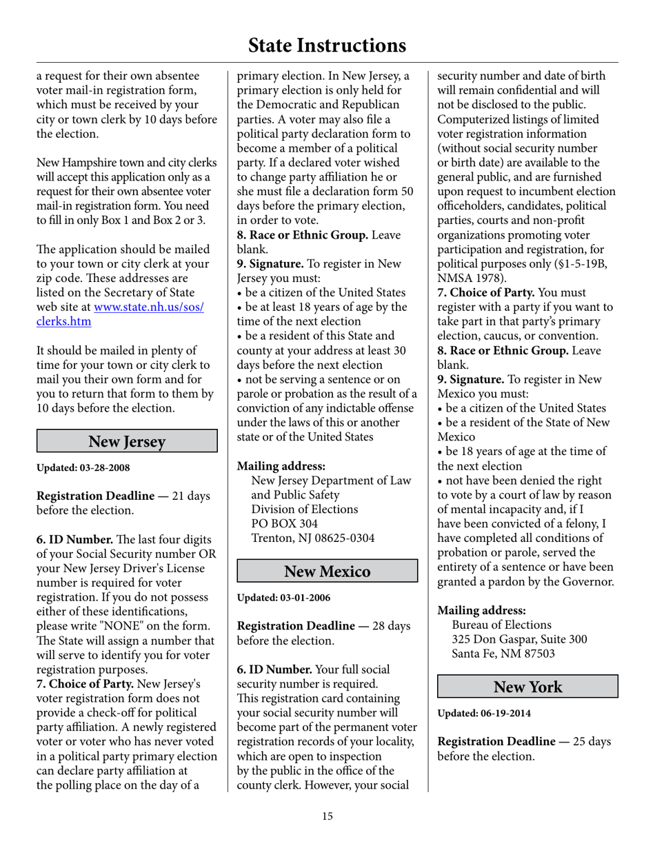 Register to Vote in Your State by Using This Postcard Form and Guide, Page 20