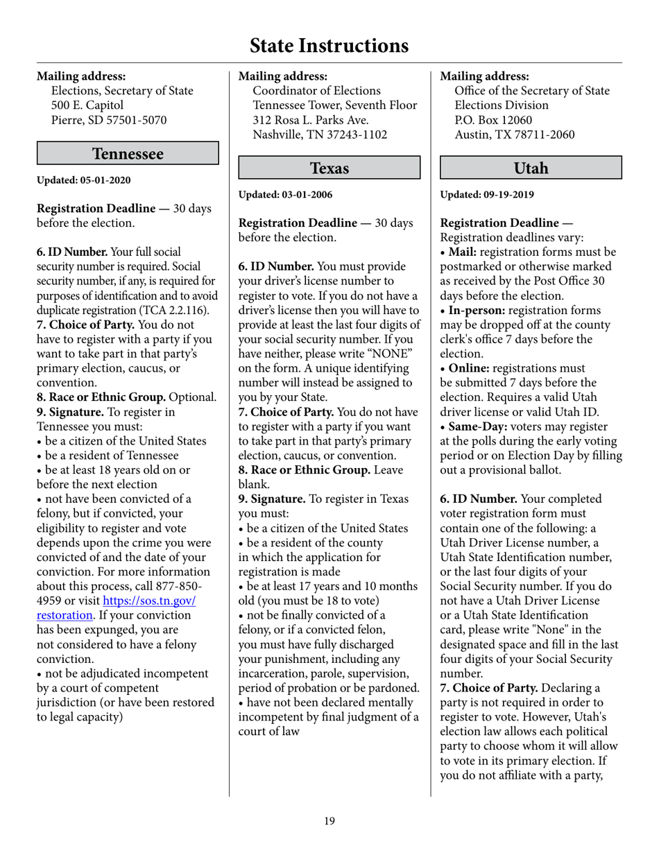 Register to Vote in Your State by Using This Postcard Form and Guide, Page 24