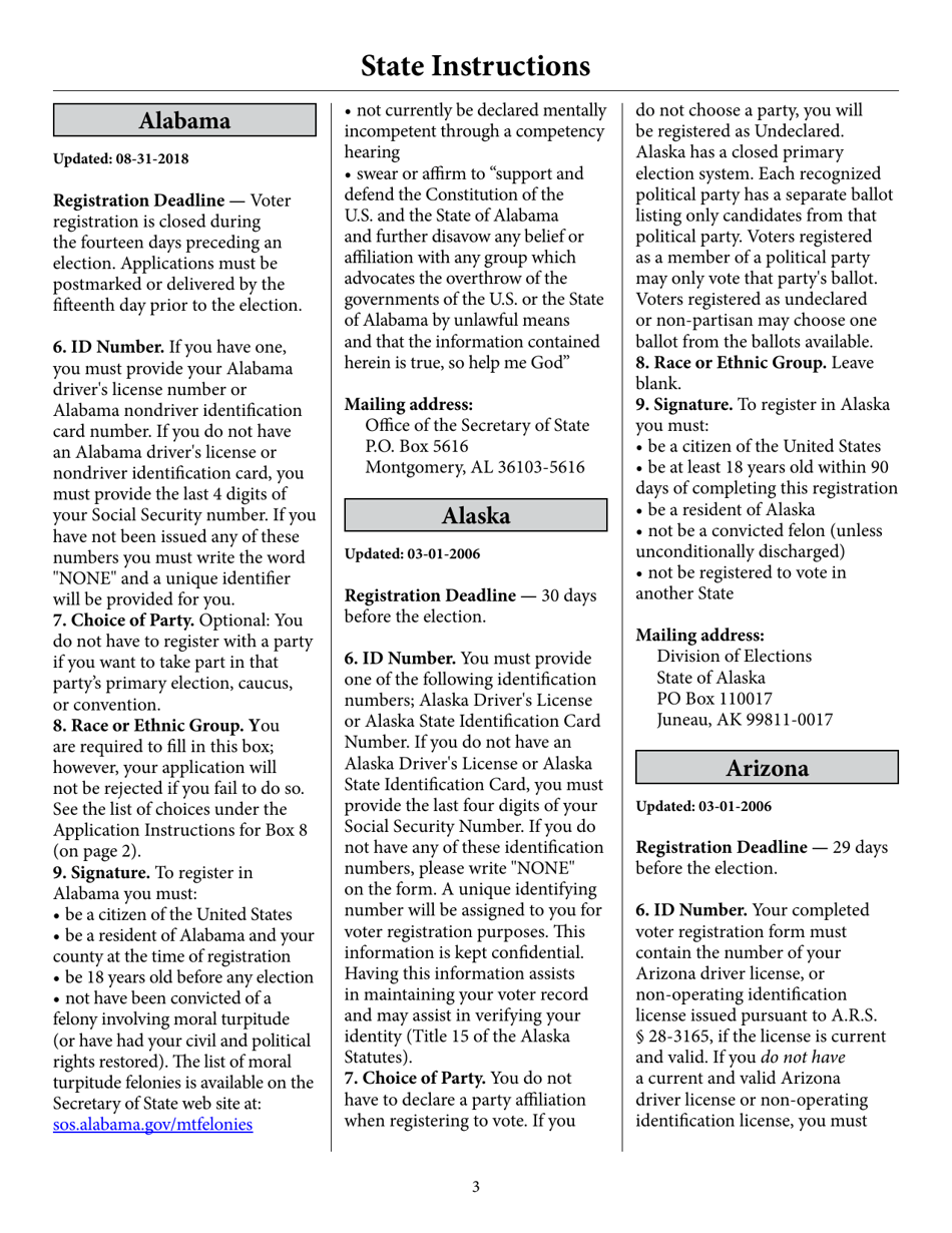 Register to Vote in Your State by Using This Postcard Form and Guide, Page 8