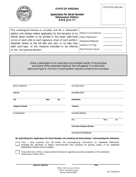 &quot;Application for Serial Number - Referendum Petition&quot; - Arizona