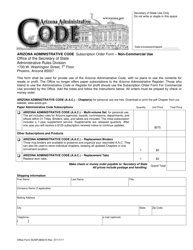 Form SOSPUBS015 &quot;Subscription Order Form - Non-commercial Use&quot; - Arizona