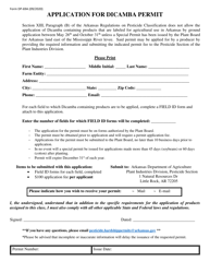 Form DP-69A &quot;Application for Dicamba Permit&quot; - Arkansas