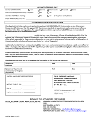Application for Training - Arkansas, Page 2