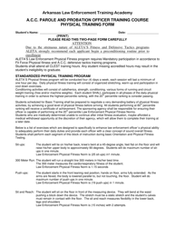 Form ALETA-2 A.c.c. Parole and Probation Officer Training Course Physical Training Form - Arkansas