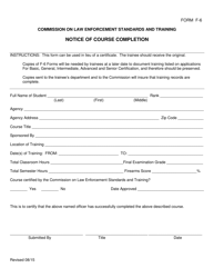 Form F-6 Notice of Course Completion - Arkansas