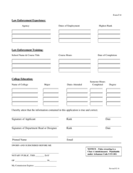 Form F-8 Application for Award of Law Enforcement Instructor Certificate - Arkansas, Page 2