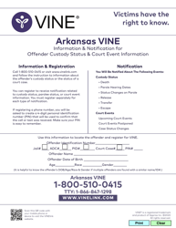 &quot;Arkansas Vine Information &amp; Notification for Offender Custody Status &amp; Court Event Information&quot; - Arkansas