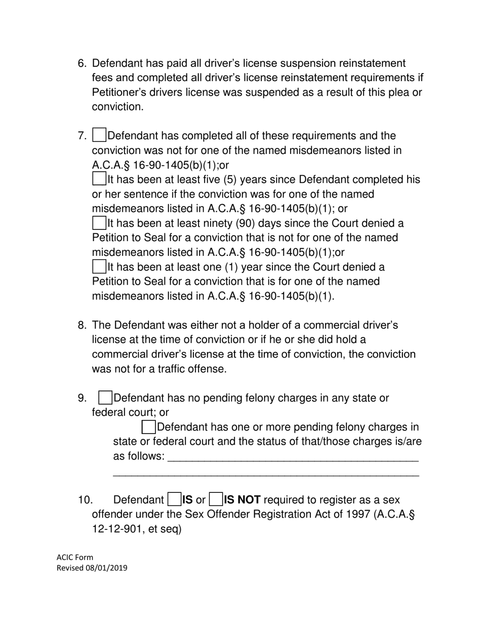 Petition to Seal Misdemeanors - Arkansas, Page 2