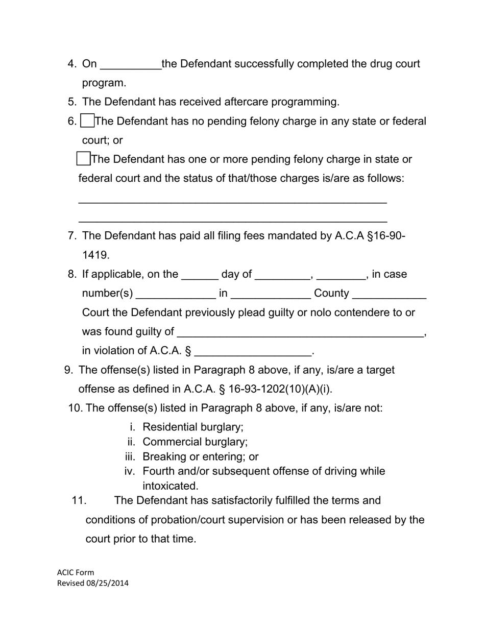 Petition to Dismiss and Seal Offense in Pre-adjudication Drug Court Proceeding Pursuant to a.c.a. 16-98-303 - Arkansas, Page 2