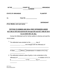 Document preview: Petition to Dismiss and Seal First Offenders - Arkansas