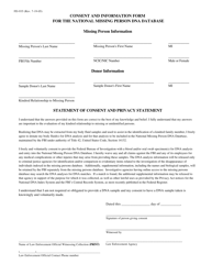 Form FD-935 Consent and Information Form for the National Missing Person Dna Database - Arkansas