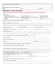 Application for Crime Victim Compensation - Arkansas, Page 2