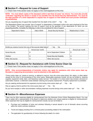 Application for Crime Victim Compensation - Arkansas, Page 5