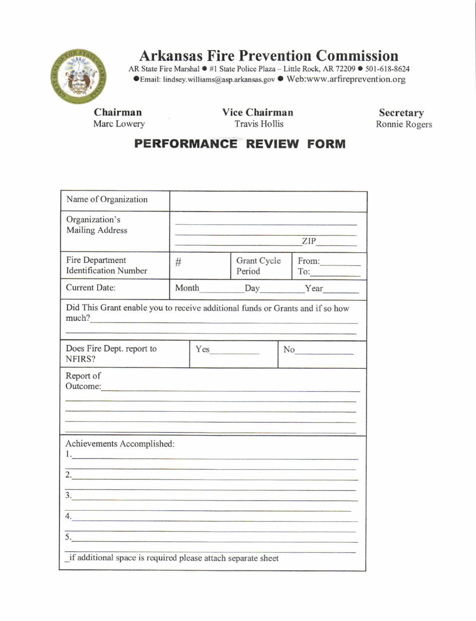 Arkansas Performance Review Form Fill Out, Sign Online and Download PDF Templateroller