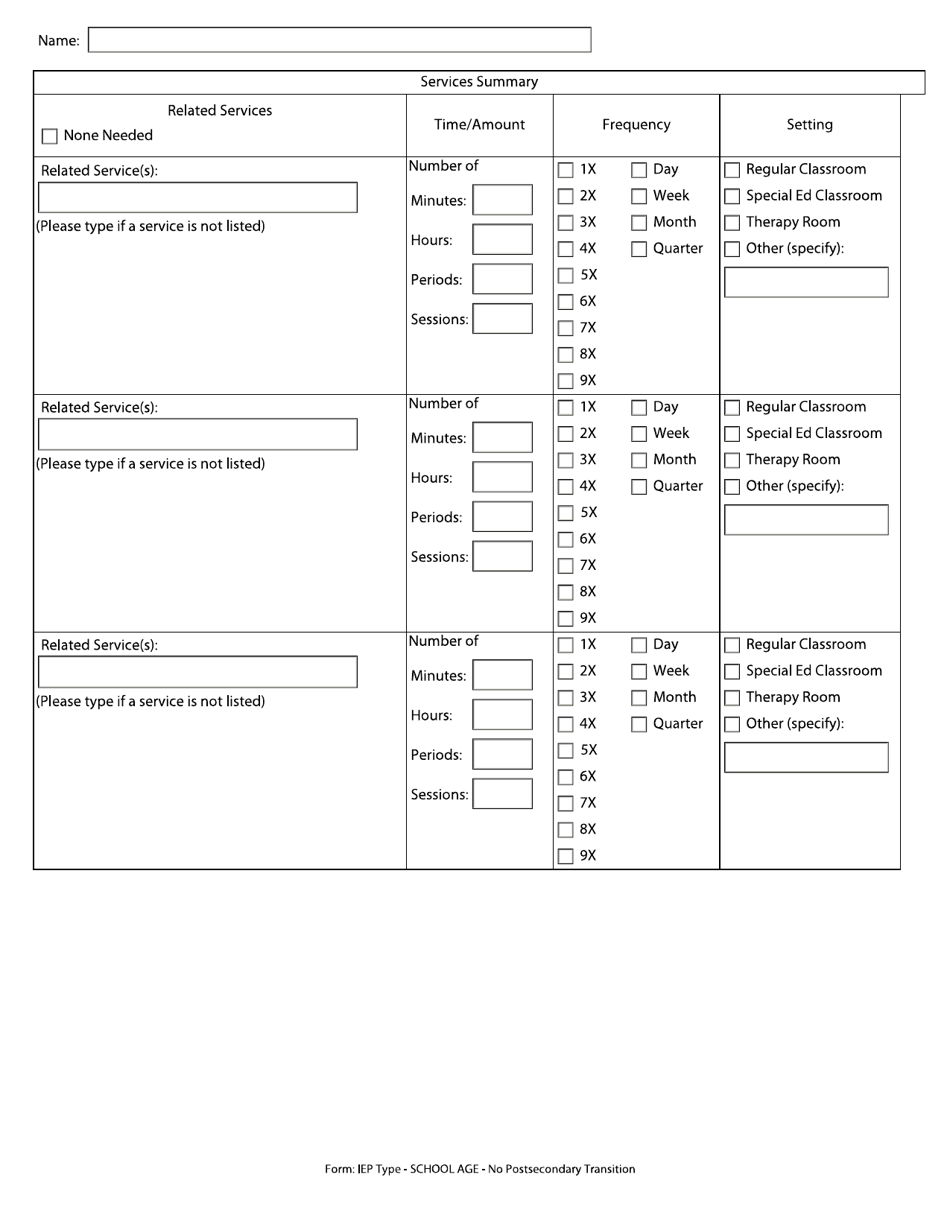 Individualized Education Program (Iep) - School Age - No Postsecondary Transition - Arkansas, Page 9