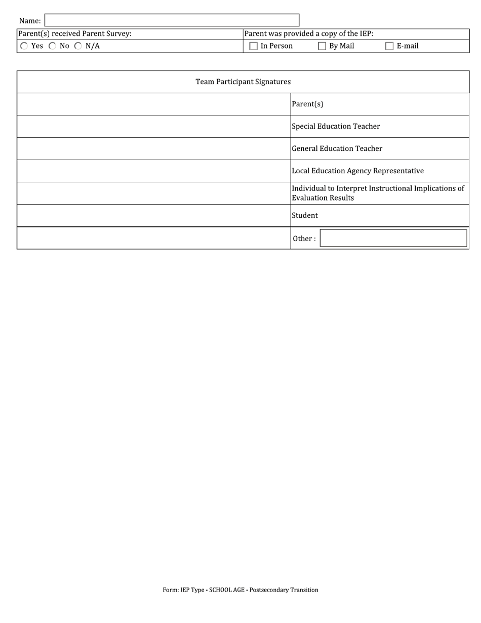 Individualized Education Program (Iep) - Postsecondary Transition - Arkansas, Page 15