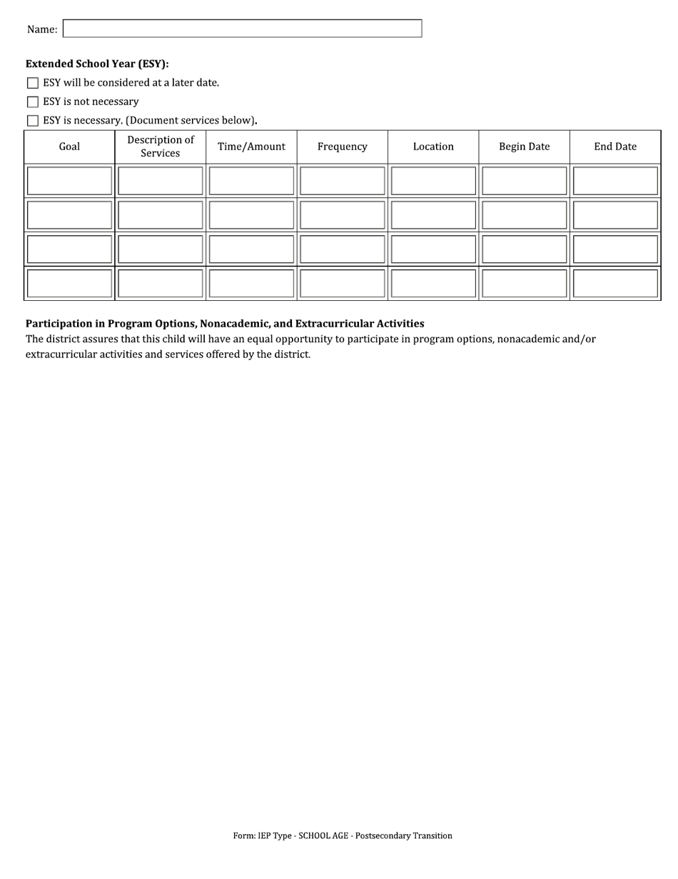 Individualized Education Program (Iep) - Postsecondary Transition - Arkansas, Page 6