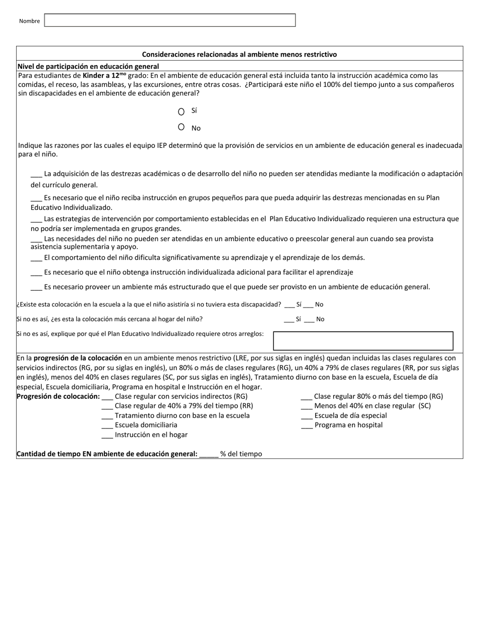 Programa De Educacion Individualizado - Edad Escolar (Sin Transicion Post-secundaria) - Arkansas (Spanish), Page 10