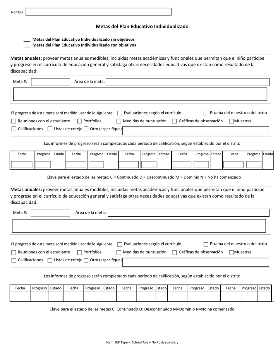 Programa De Educacion Individualizado - Edad Escolar (Sin Transicion Post-secundaria) - Arkansas (Spanish), Page 6