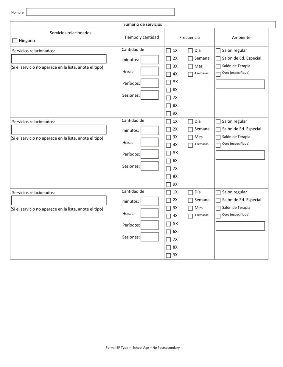 Programa De Educacion Individualizado - Edad Escolar (Sin Transicion Post-secundaria) - Arkansas (Spanish), Page 9