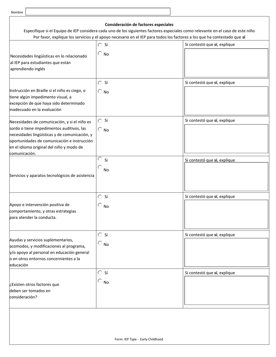 Programa De Educacion Individualizado - Ninez Temprana - Arkansas (Spanish), Page 4