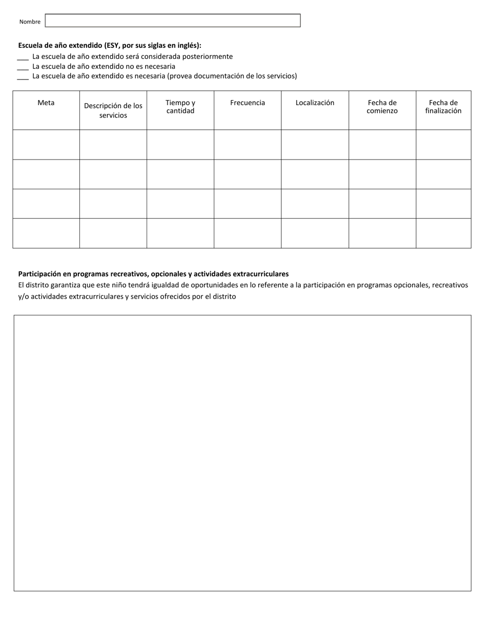 Programa De Educacion Individualizado - Ninez Temprana - Arkansas (Spanish), Page 5