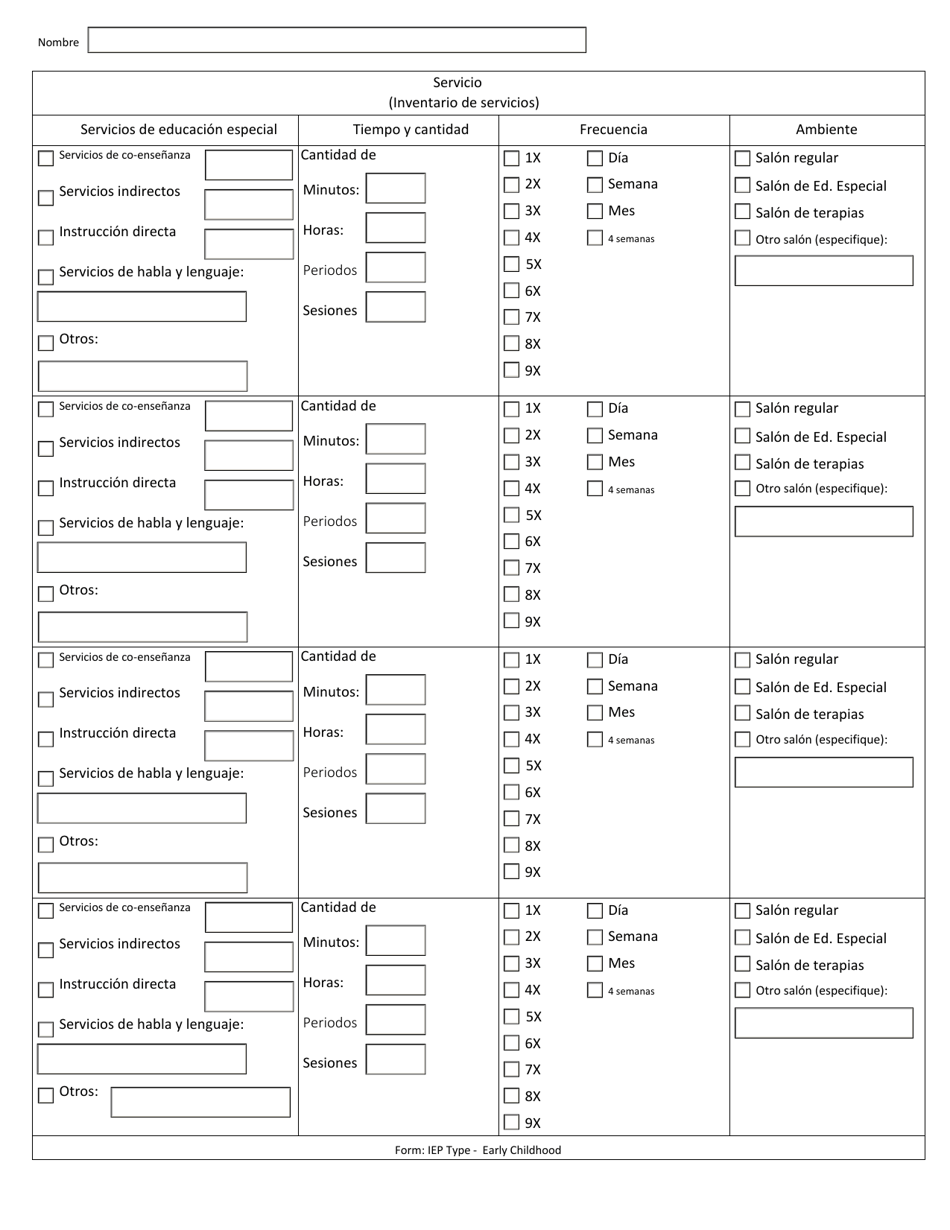 Programa De Educacion Individualizado - Ninez Temprana - Arkansas (Spanish), Page 9