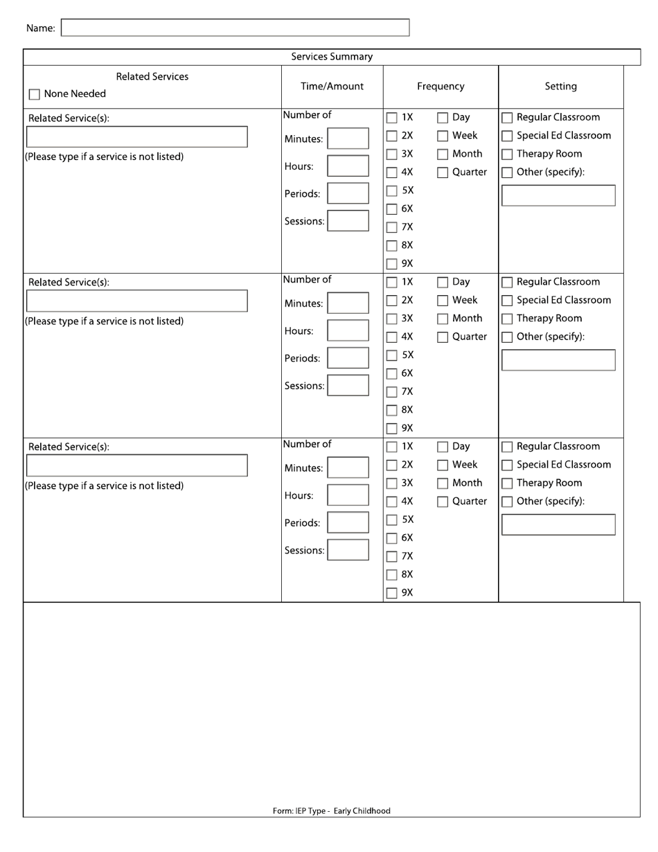 Individualized Education Program (Iep) - Early Childhood - Arkansas, Page 10
