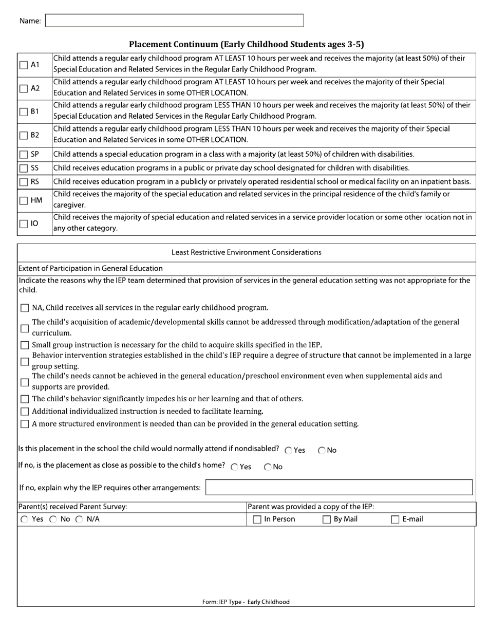 Individualized Education Program (Iep) - Early Childhood - Arkansas, Page 11