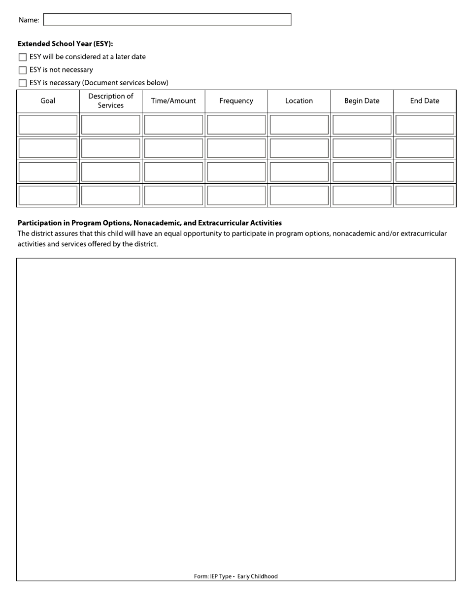 Individualized Education Program (Iep) - Early Childhood - Arkansas, Page 5