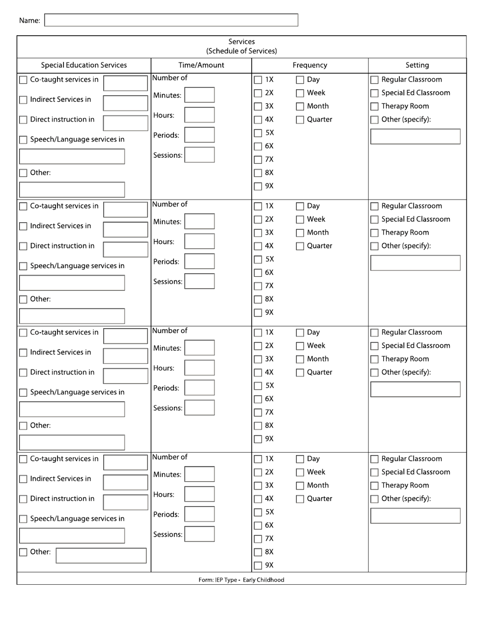 Individualized Education Program (Iep) - Early Childhood - Arkansas, Page 9