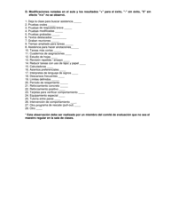 Observacion Sistematica Del Desempeno Del Alumno - Arkansas (Spanish), Page 2