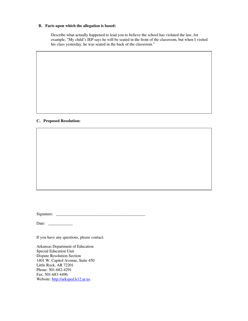 State Complaint - Arkansas, Page 2