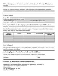 Military Affairs Grant Program (Magp) Application - Arkansas, Page 2