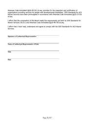 Alternative Community Service Waiver Provider Certification Application - Arkansas, Page 3
