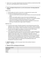 Civil Money Penalty Reinvestment Application Template Coronavirus Disease 2019 (Covid-19) Communicative Technology Request, Page 2