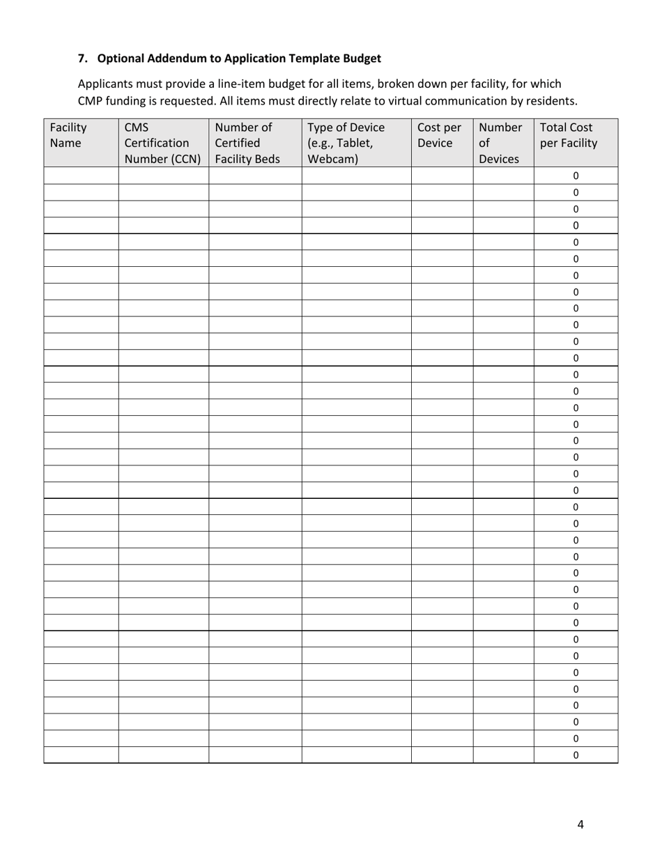 Civil Money Penalty Reinvestment Application Template Coronavirus Disease 2019 (Covid-19) Communicative Technology Request, Page 4