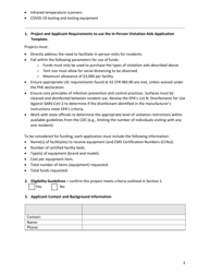 Civil Money Penalty Reinvestment Application Template Coronavirus Disease 2019 (Covid-19) in-Person Visitation AIDS Request, Page 2