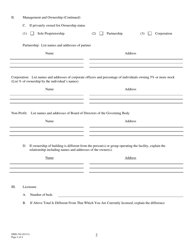 Form DMS-744 Application for License to Conduct a Long Term Residential Care, Adult Day Care Facility, Adult Day Health Care or Post Acute Head Injury - Arkansas, Page 2