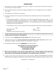 Form DMS-744 Application for License to Conduct a Long Term Residential Care, Adult Day Care Facility, Adult Day Health Care or Post Acute Head Injury - Arkansas, Page 4