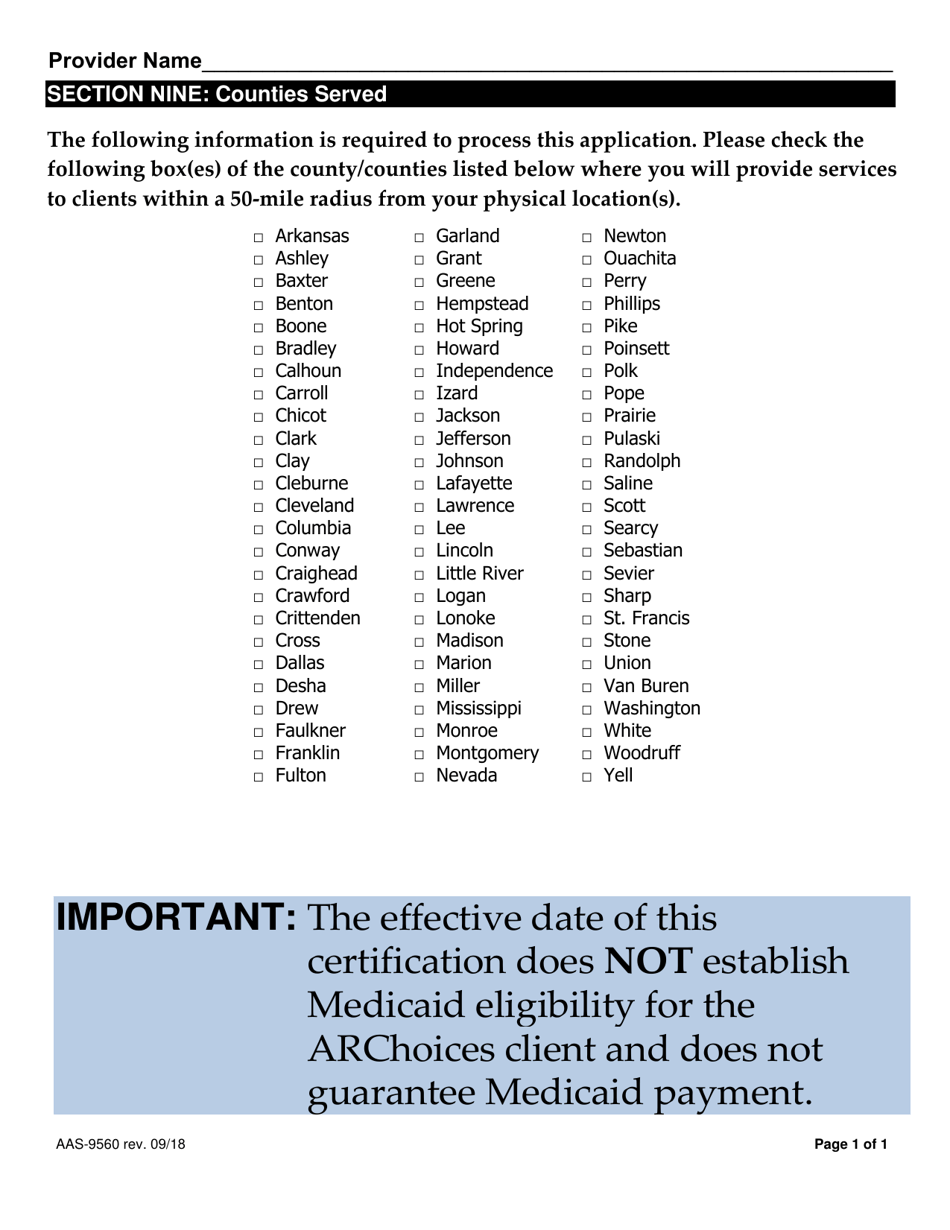 Form AAS-9582 Archoices in Homecare Provider Application - Arkansas, Page 11