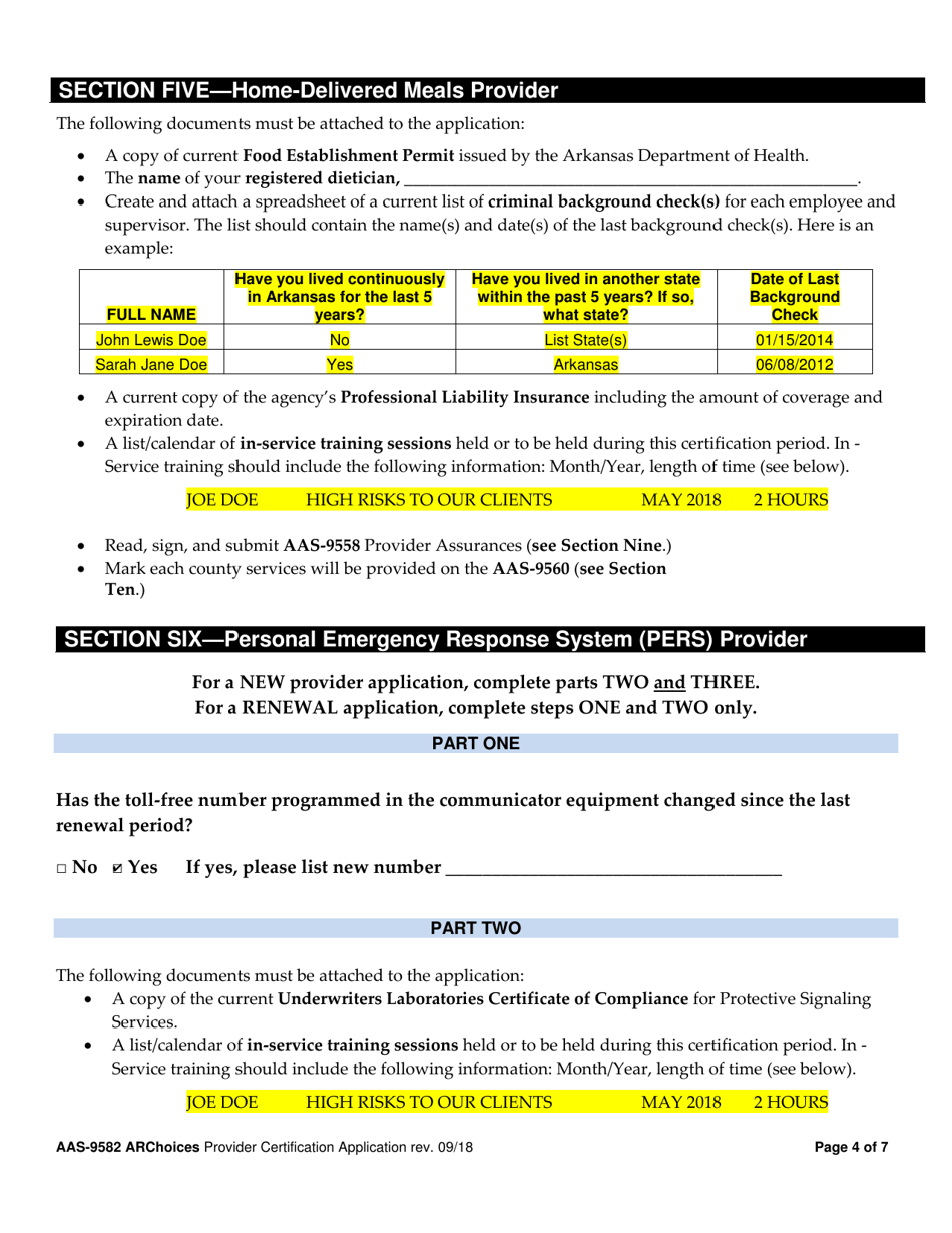 Form AAS-9582 Archoices in Homecare Provider Application - Arkansas, Page 4