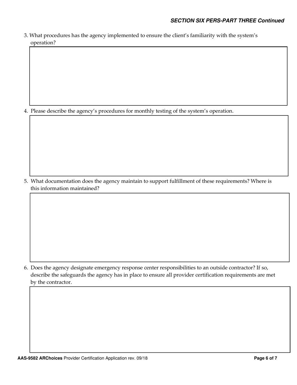 Form AAS-9582 Archoices in Homecare Provider Application - Arkansas, Page 6