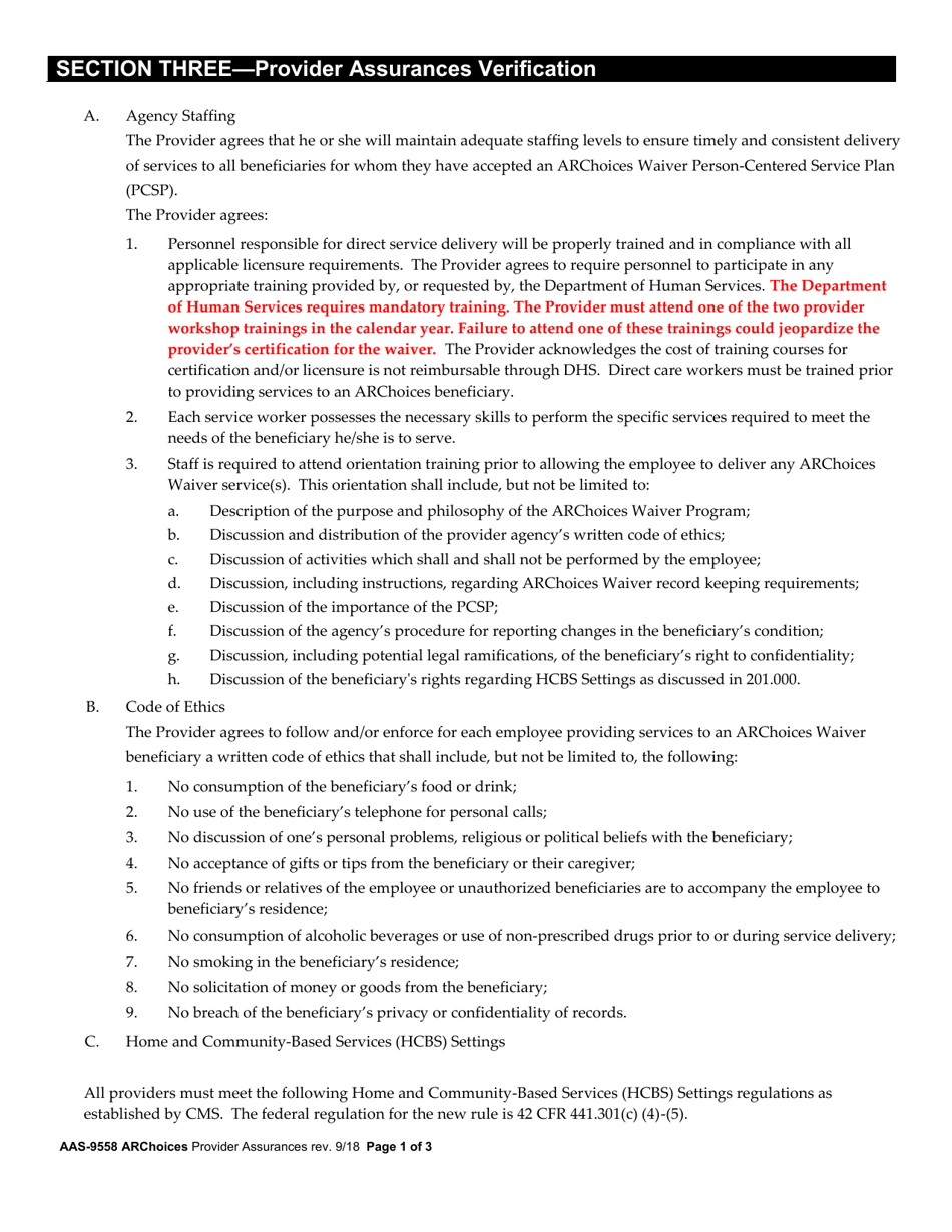 Form AAS-9582 Targeted Case Management Provider Application - Arkansas, Page 4