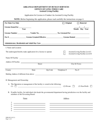 Form DMS-803 Application for License to Conduct an Assisted Living Facility - Arkansas