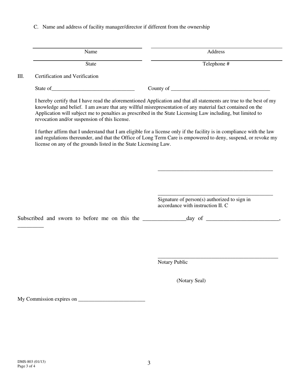 Form DMS-803 - Fill Out, Sign Online and Download Fillable PDF ...