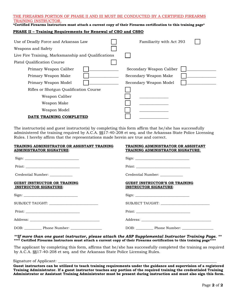 Cso Renewal Training Page - Arkansas, Page 2