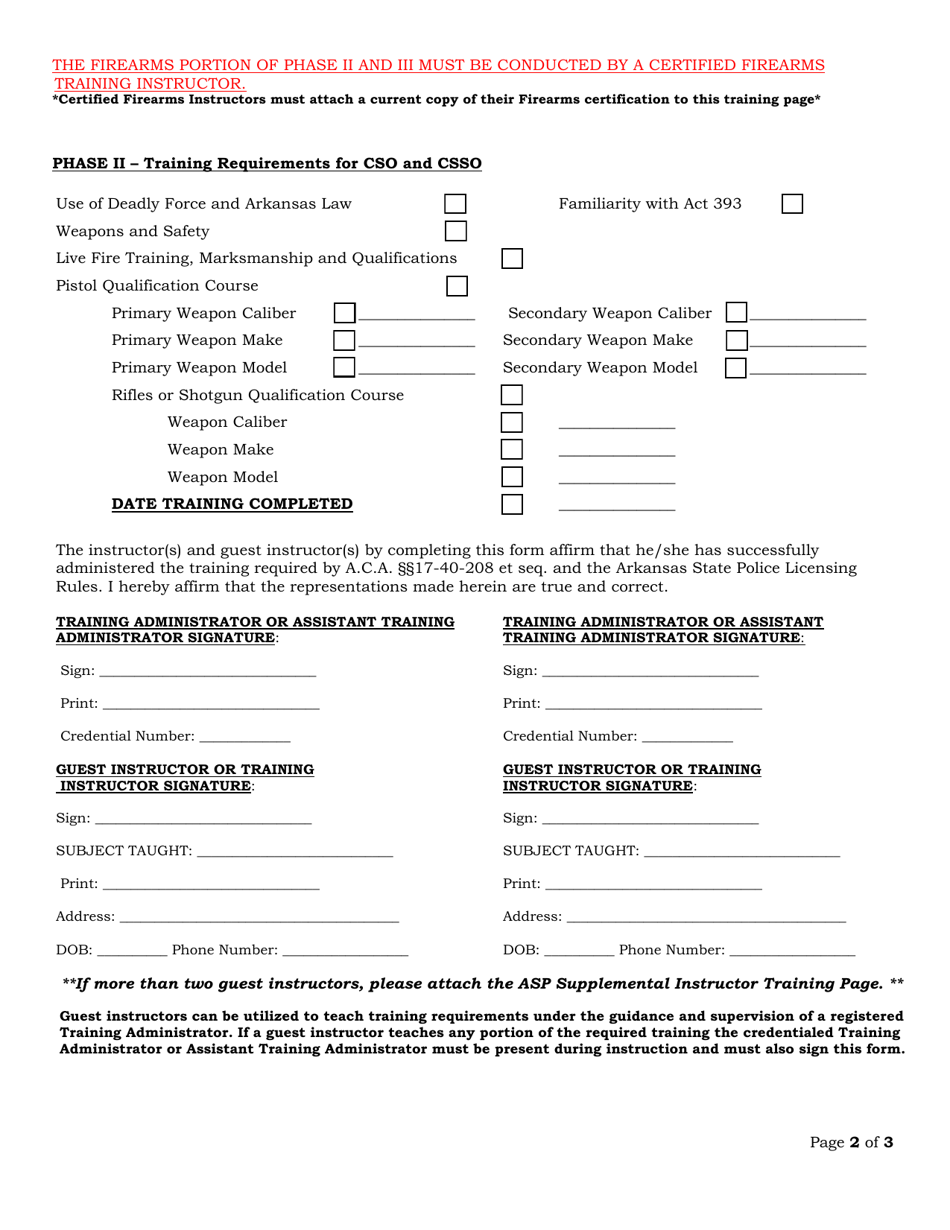 Csso Renewal Training Page - Arkansas, Page 2